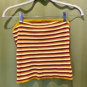 AE ribbed red & yellow tube top